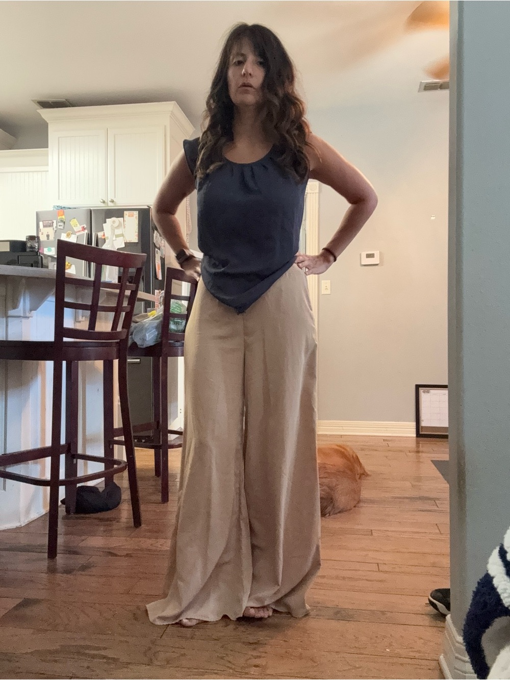 LC Lauren Conrad Wide-Leg Pants in Light Tan